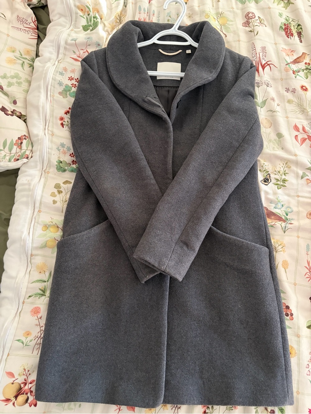 Aritzia Wilfred Wool Grey Cocoon Coat - Size Small